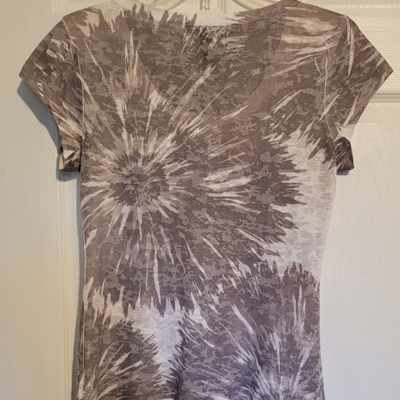 I.N.C Sheer Short Sleeve Top w/Rhinestone Designs - Picture 2 of 5